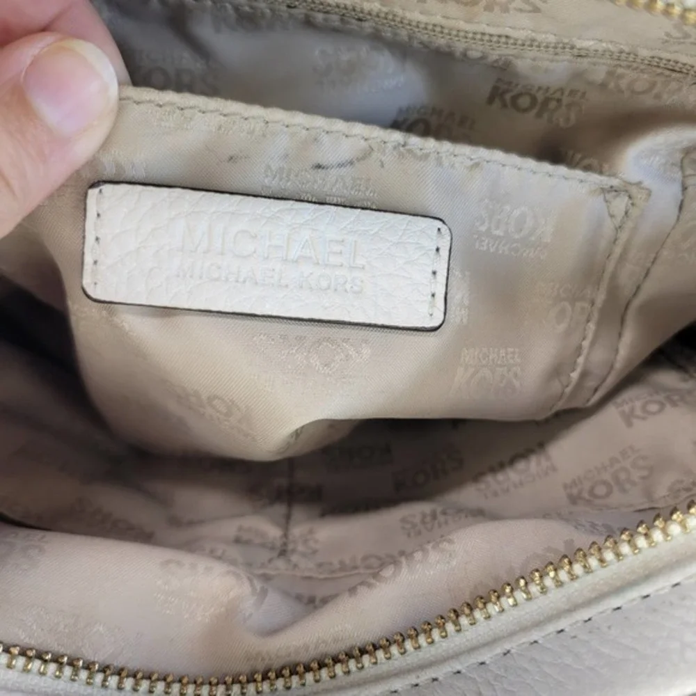 Michael Kors Vanilla Knox Tassel Genuine Leather Medium Satchel